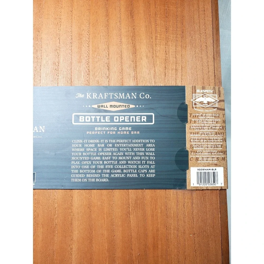 The Kraftsman Co ☆‎ American Flag Wall Mounted Drinking Game & Bottle Opener☆NEW